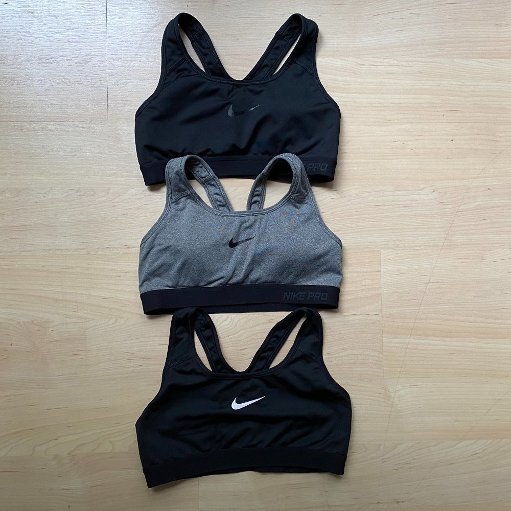 set of three (3) nike sports bras